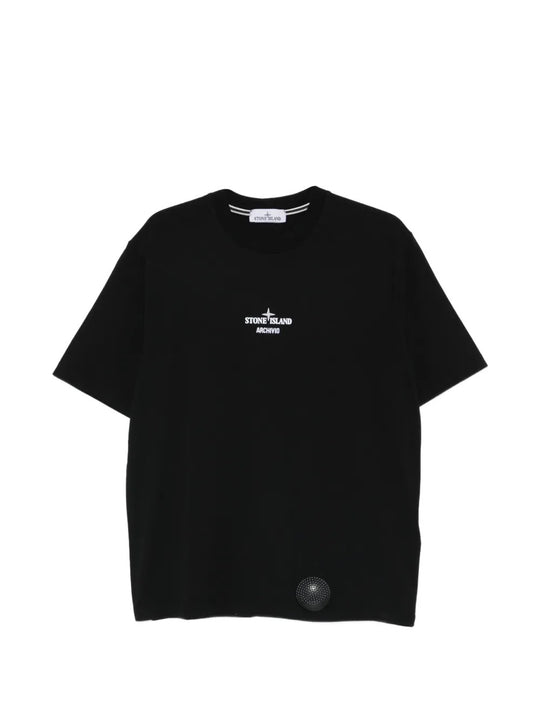 Black t-shirts, front view