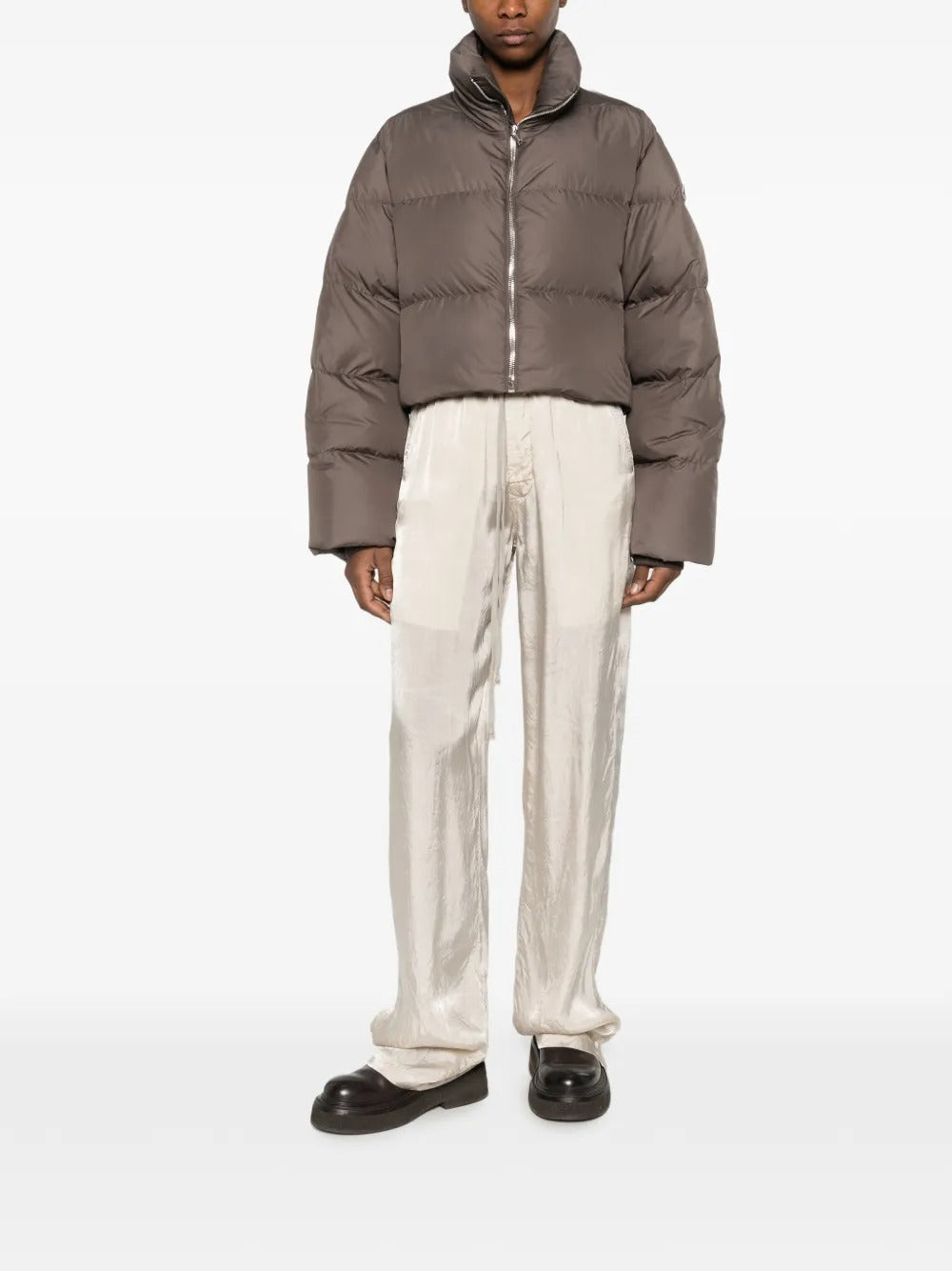 Brown jackets, full body view