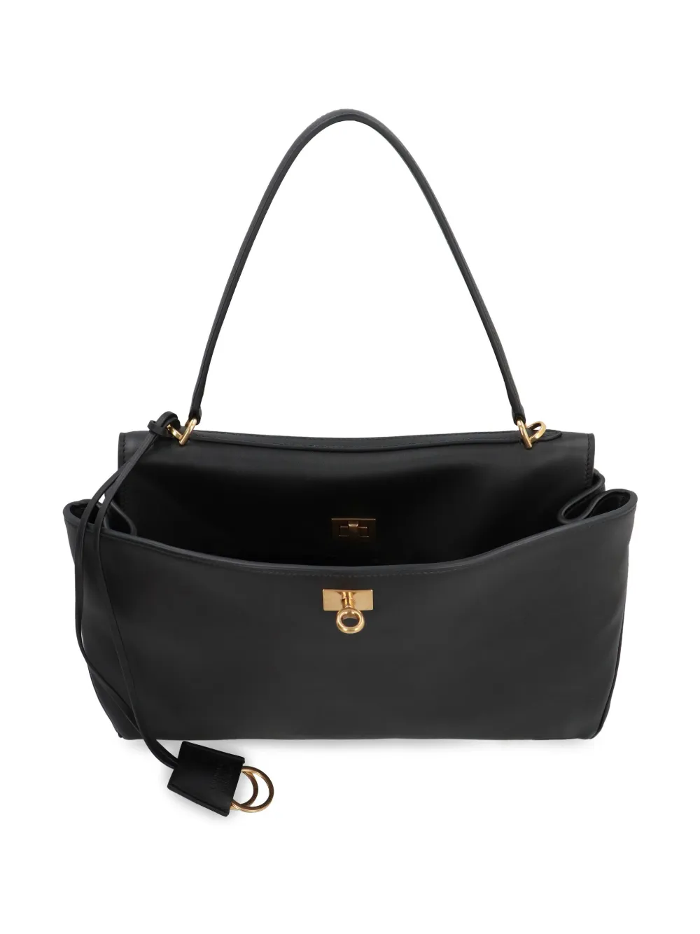 Close up of black bag,showing texture of the  fabric