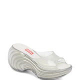 White sandals, front view