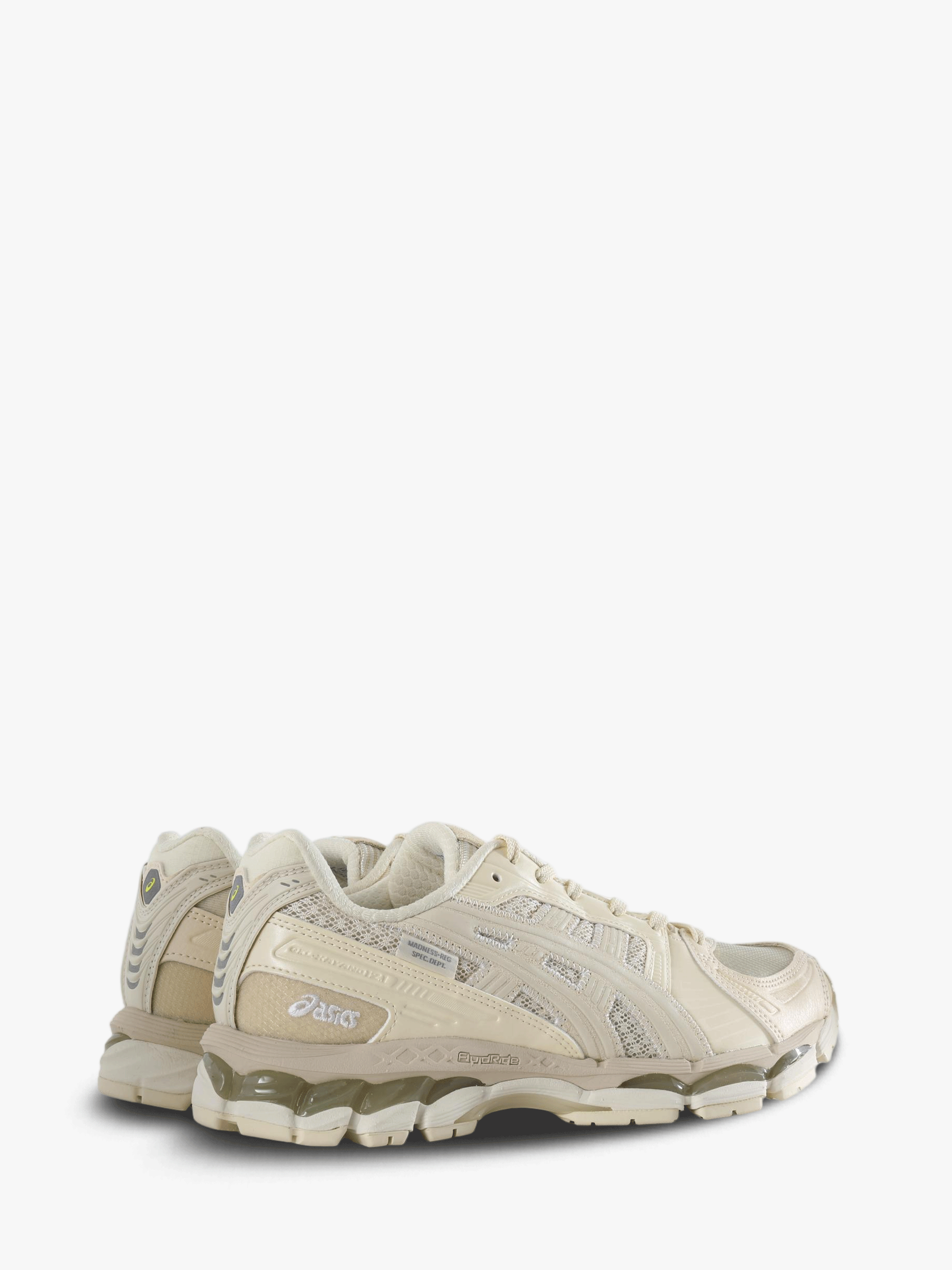 Tan shoes, side view