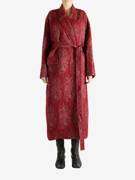 Red jackets worn by a person, showing the jackets fit