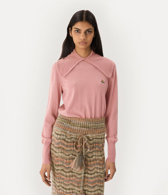 Pink top, full body view
