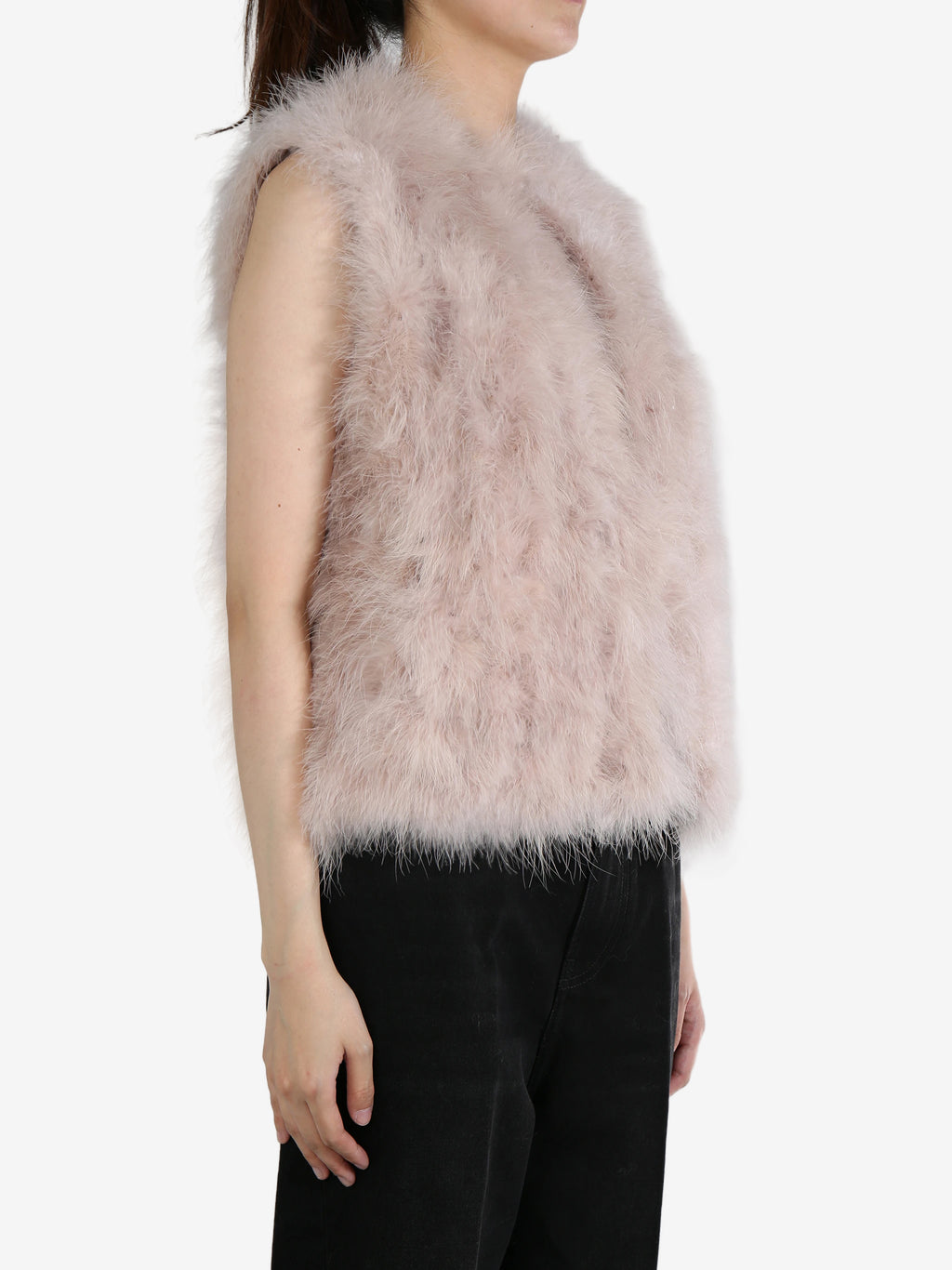 YVES SALOMON - Women Cropped Feather Gilet