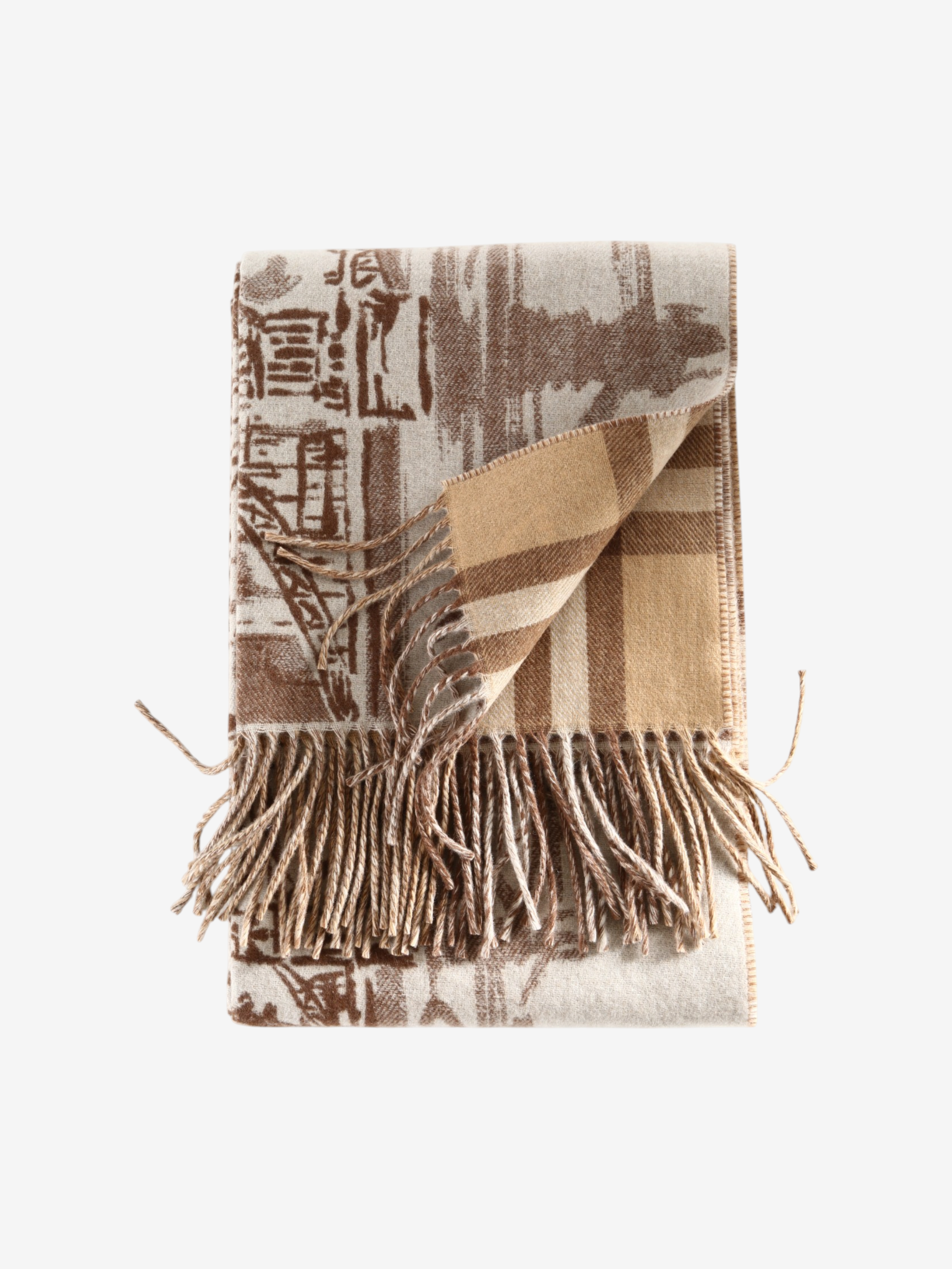 Tan scarf, front view