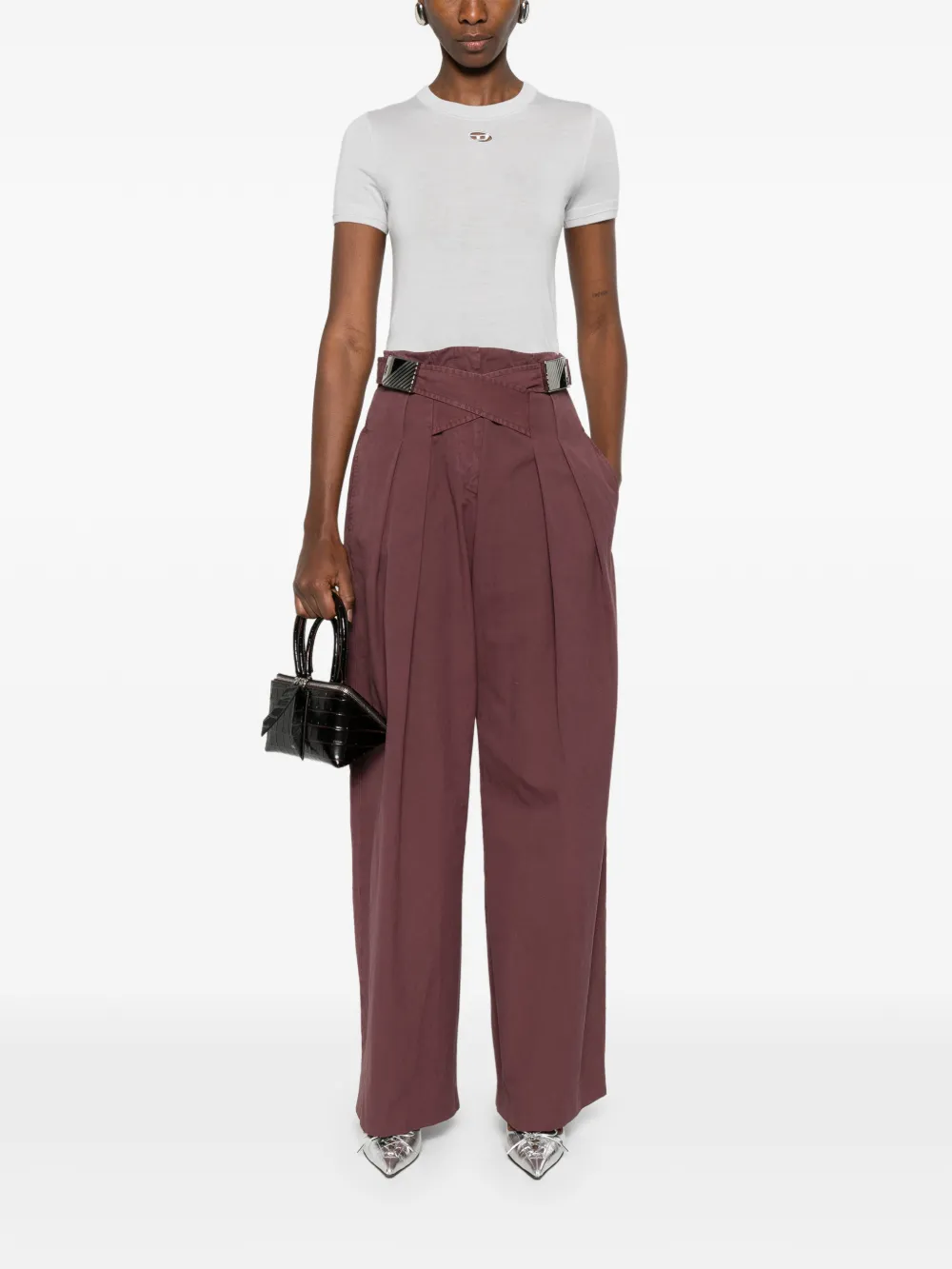 white knitwear, full body view