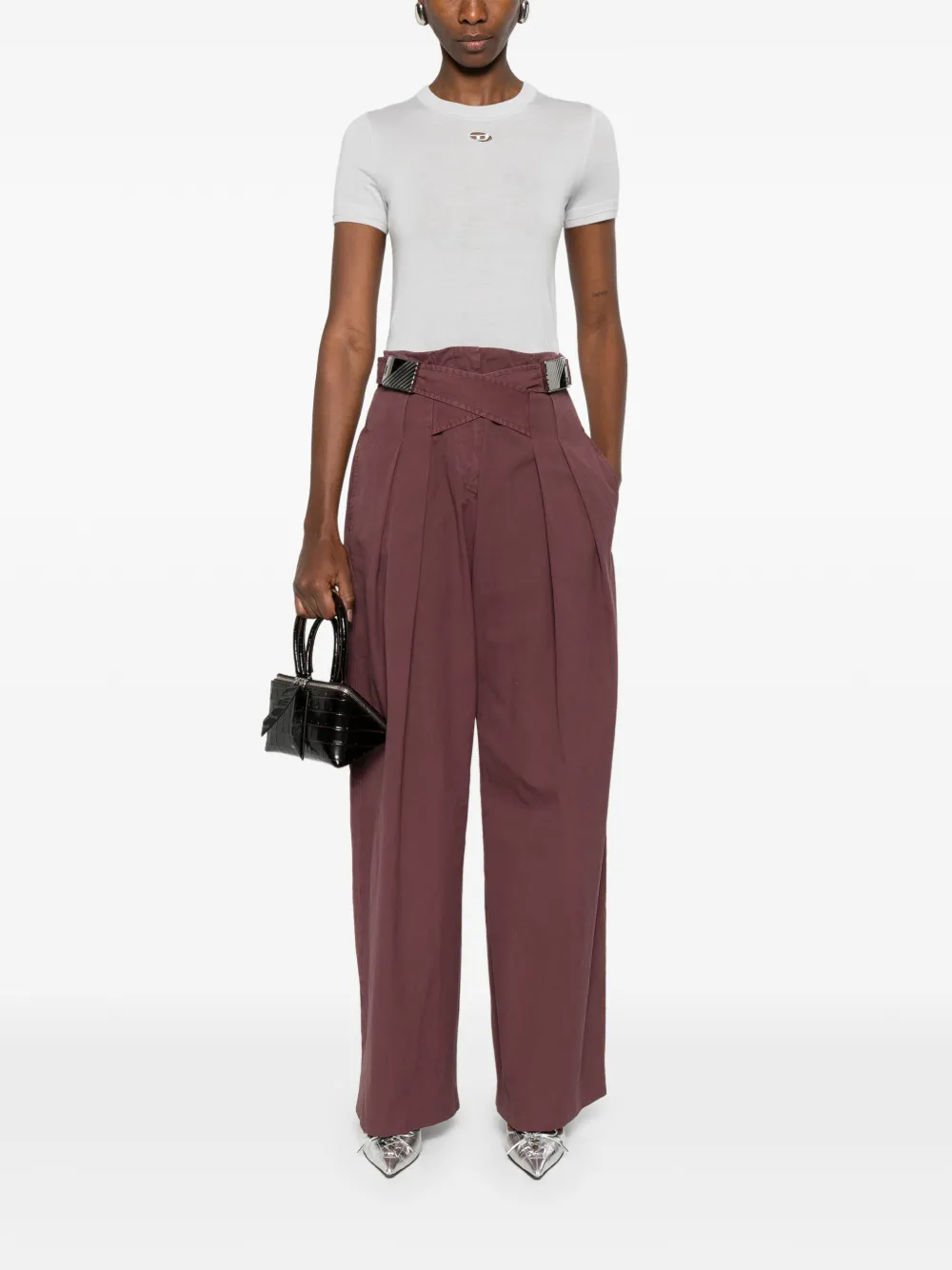 white knitwear, full body view