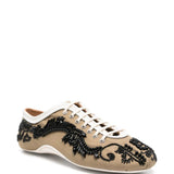 Tan shoes, front view