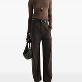 Brown top, full body view