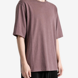 Purple t-shirt, full body view