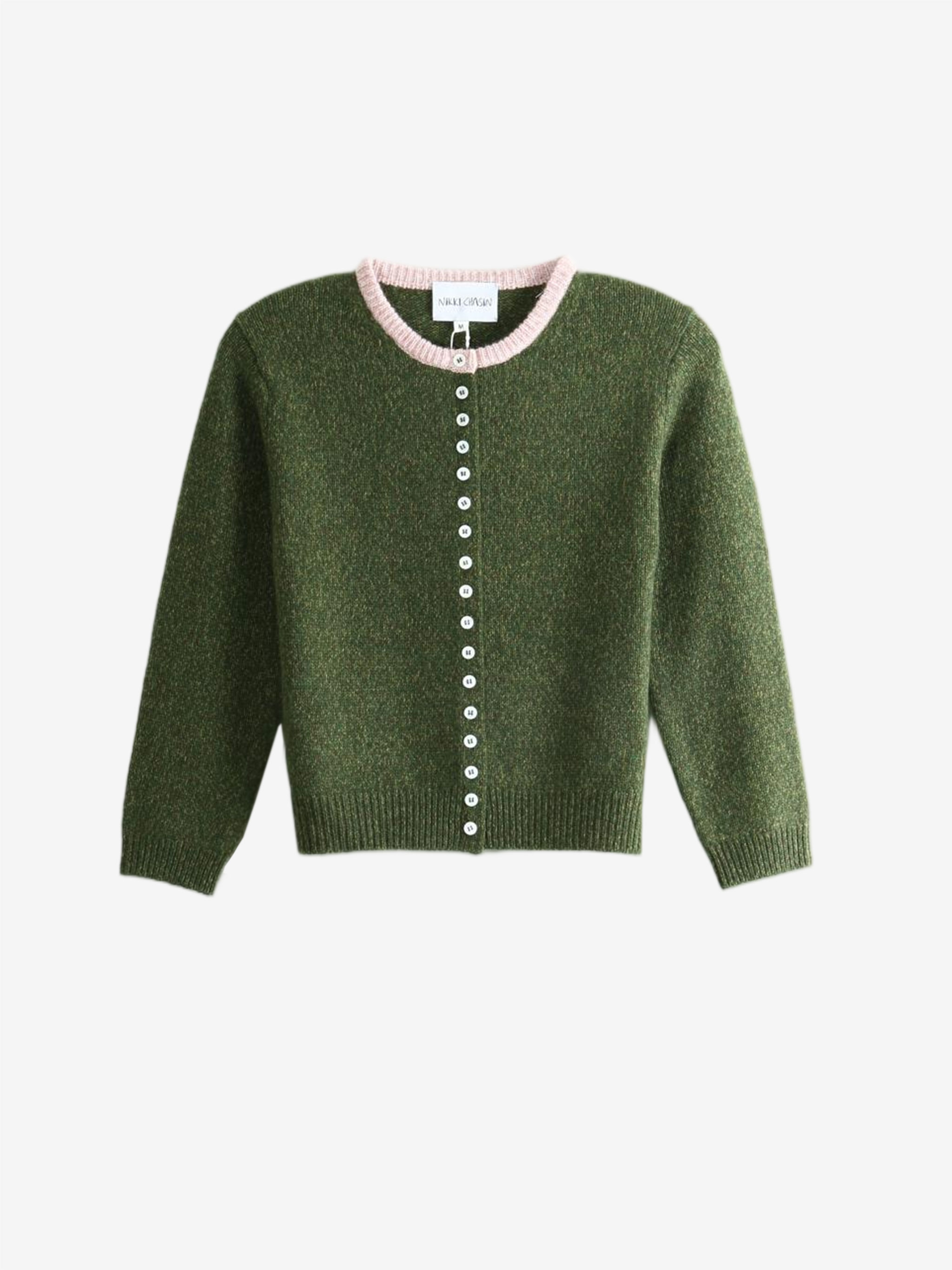 Green knitwear, front view