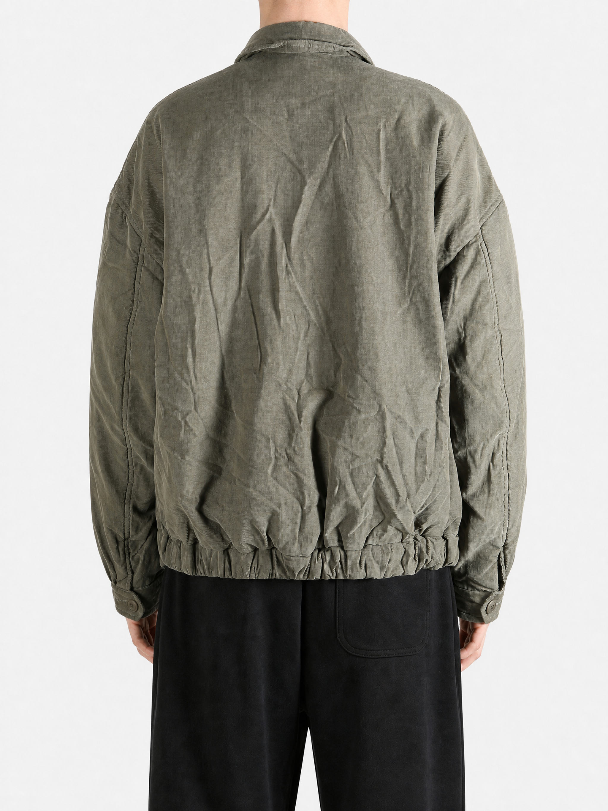 Green jacket, full body view