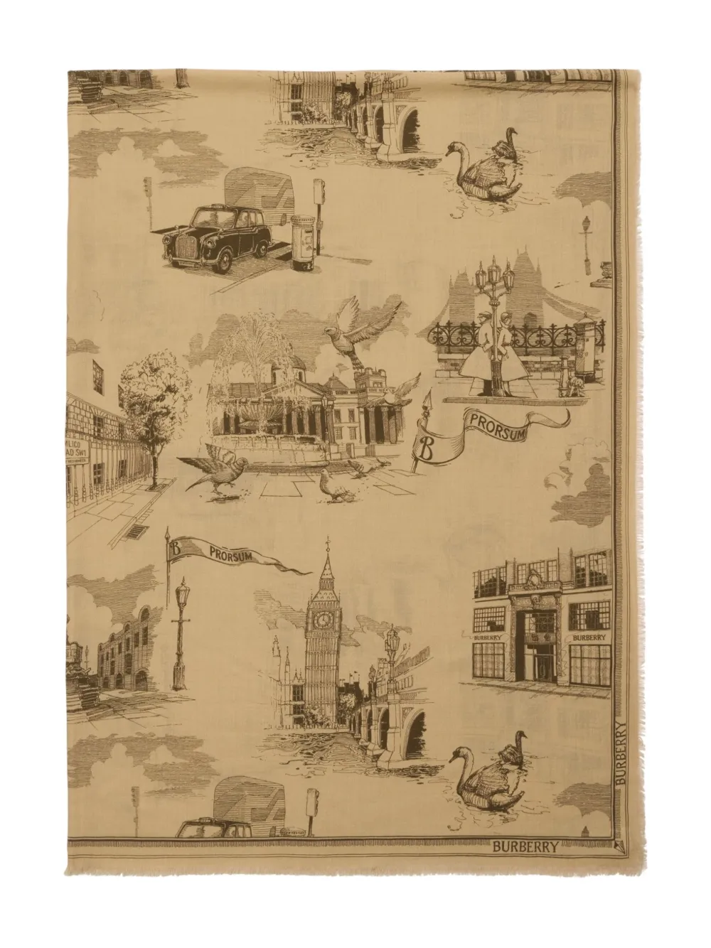 Tan scarf, front view