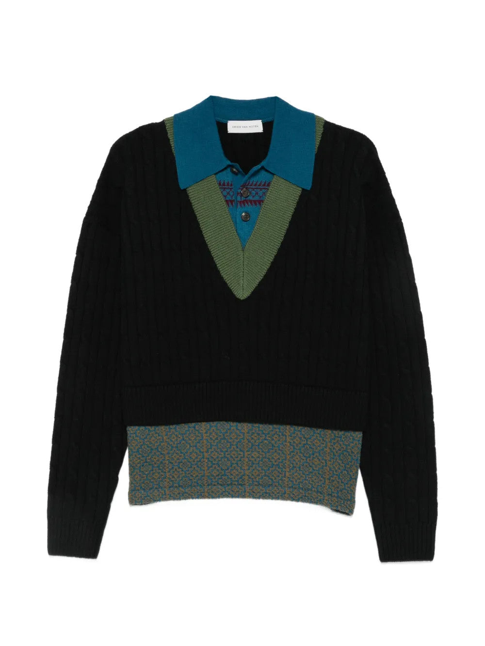 Black knitwear, front view