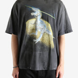 Black t-shirt worn by a person, showing the t-shirt's fit