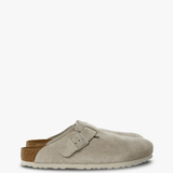 Tan sandals, side view
