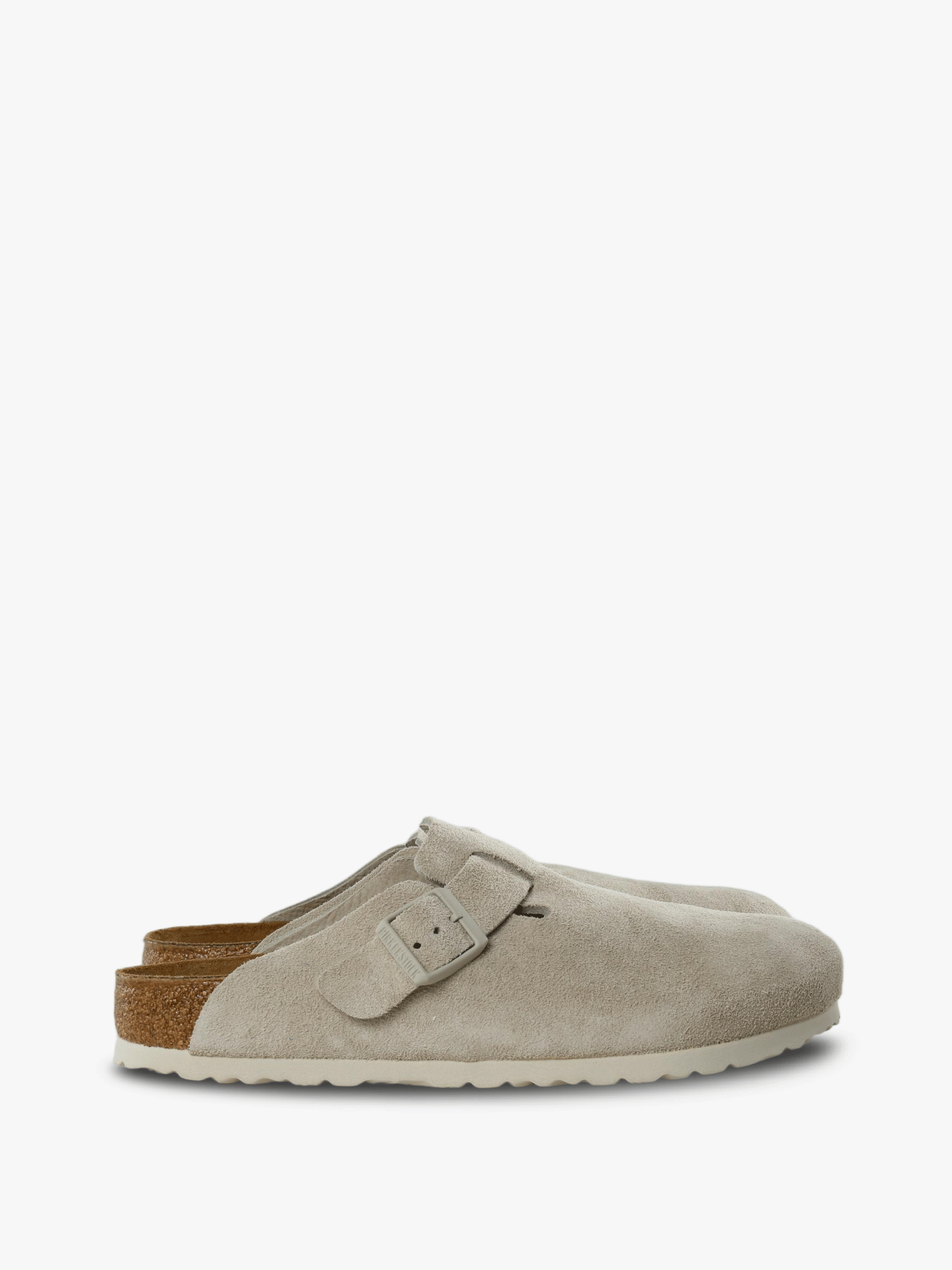 Tan sandals, side view