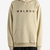 Tan hoodie, full body view