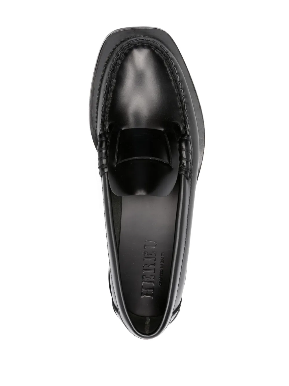 Black loafer, top view