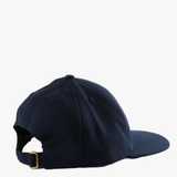 Navy hat, back view