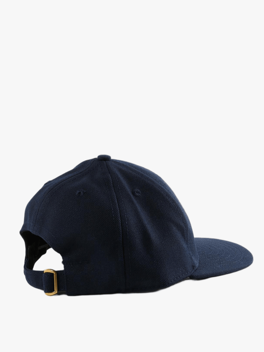 Navy hat, back view