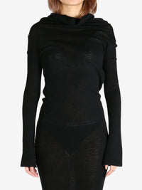 ANN DEMEULEMEESTER - Women High Neck Dropped Shoulder  Knitted Dress