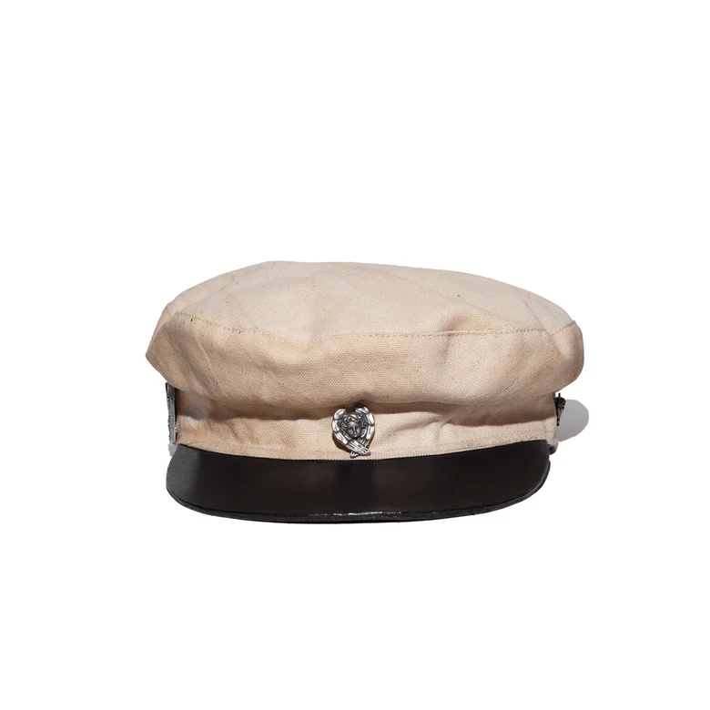 Tan hat, front view