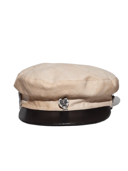 Tan hat, front view