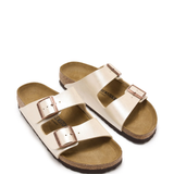 White sandals, front view