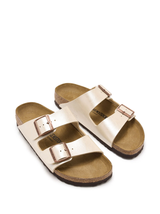 White sandals, front view