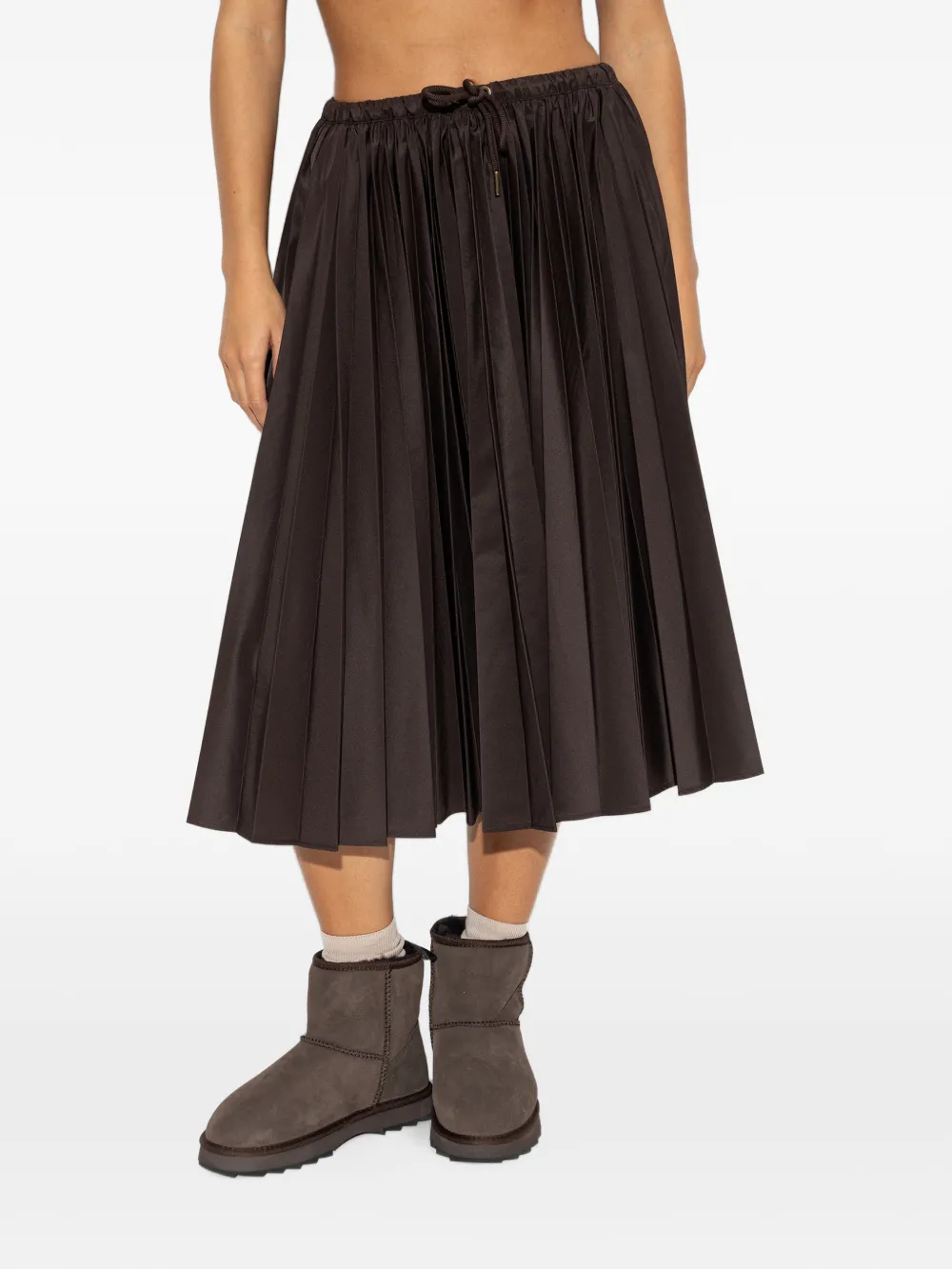 Brown skirt, full body view