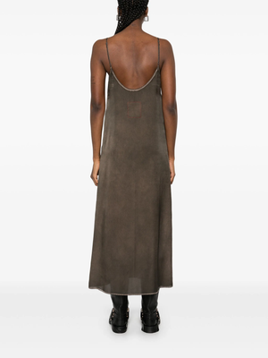 Brown camisole dress, full body view