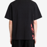 Black t-shirt, full body view