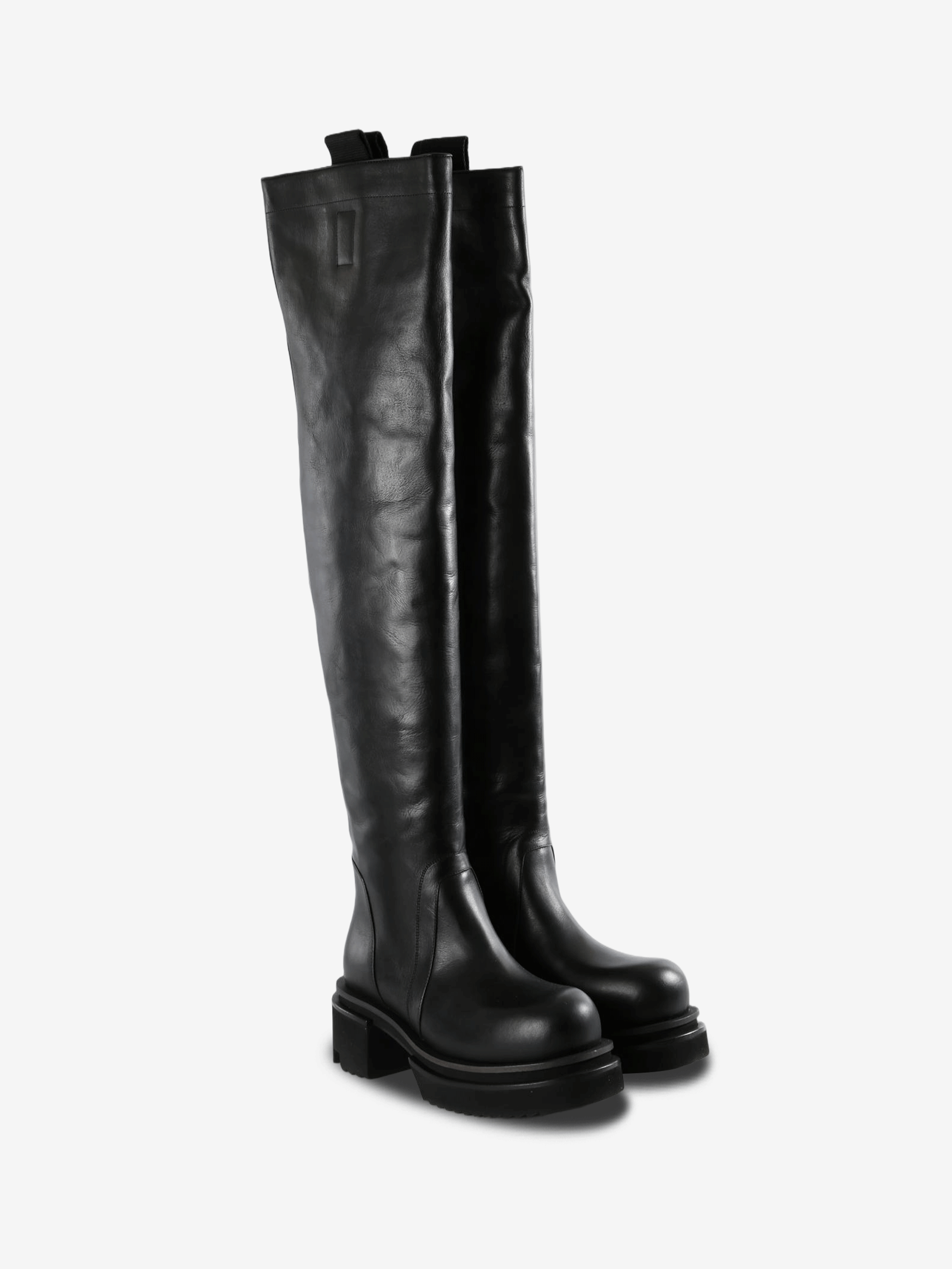 Black boots, front view