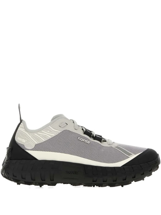 Grey sneakers, front view
