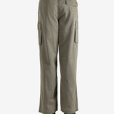 Tan pants worn by a person, showing the pants' fit