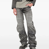 Grey pants, full body view