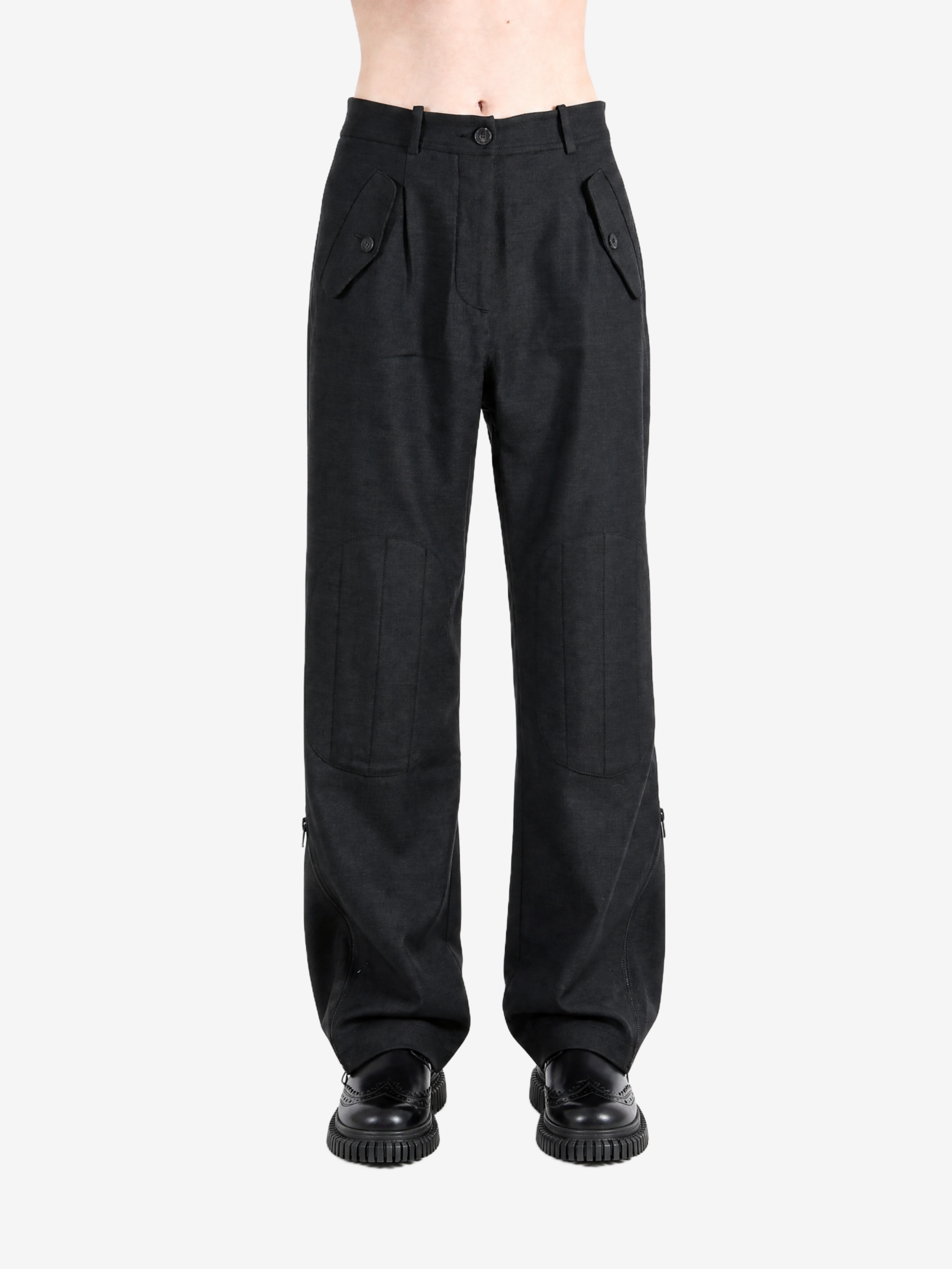 Black pants, full body view