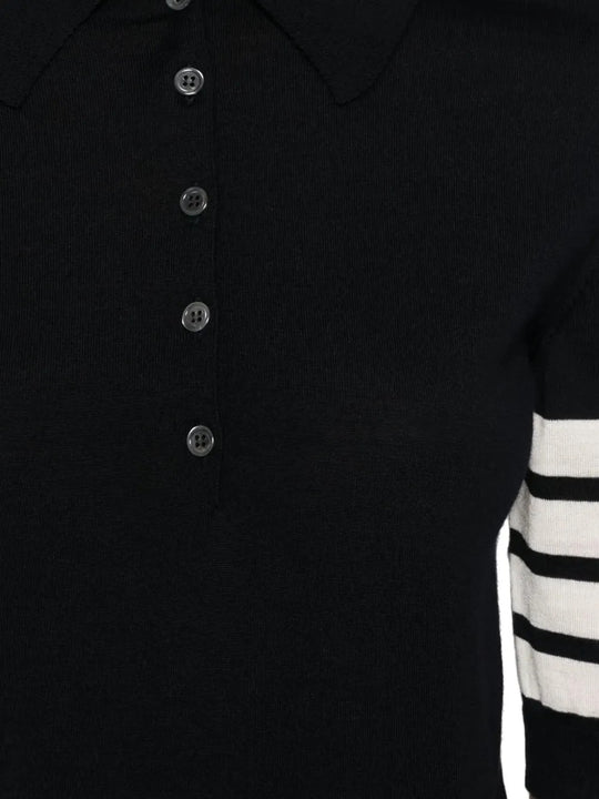 Close up of Black shirt, showing texture of the 100% virgin wool made fabric
