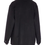 Black jackets, back view