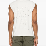 Grey t-shirt worn by a person, showing the t-shirt fit