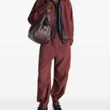 Red jacket, full body view