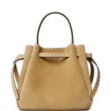 Tan bags, back view
