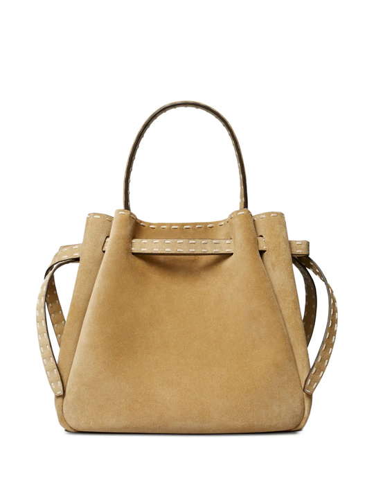 Tan bags, back view