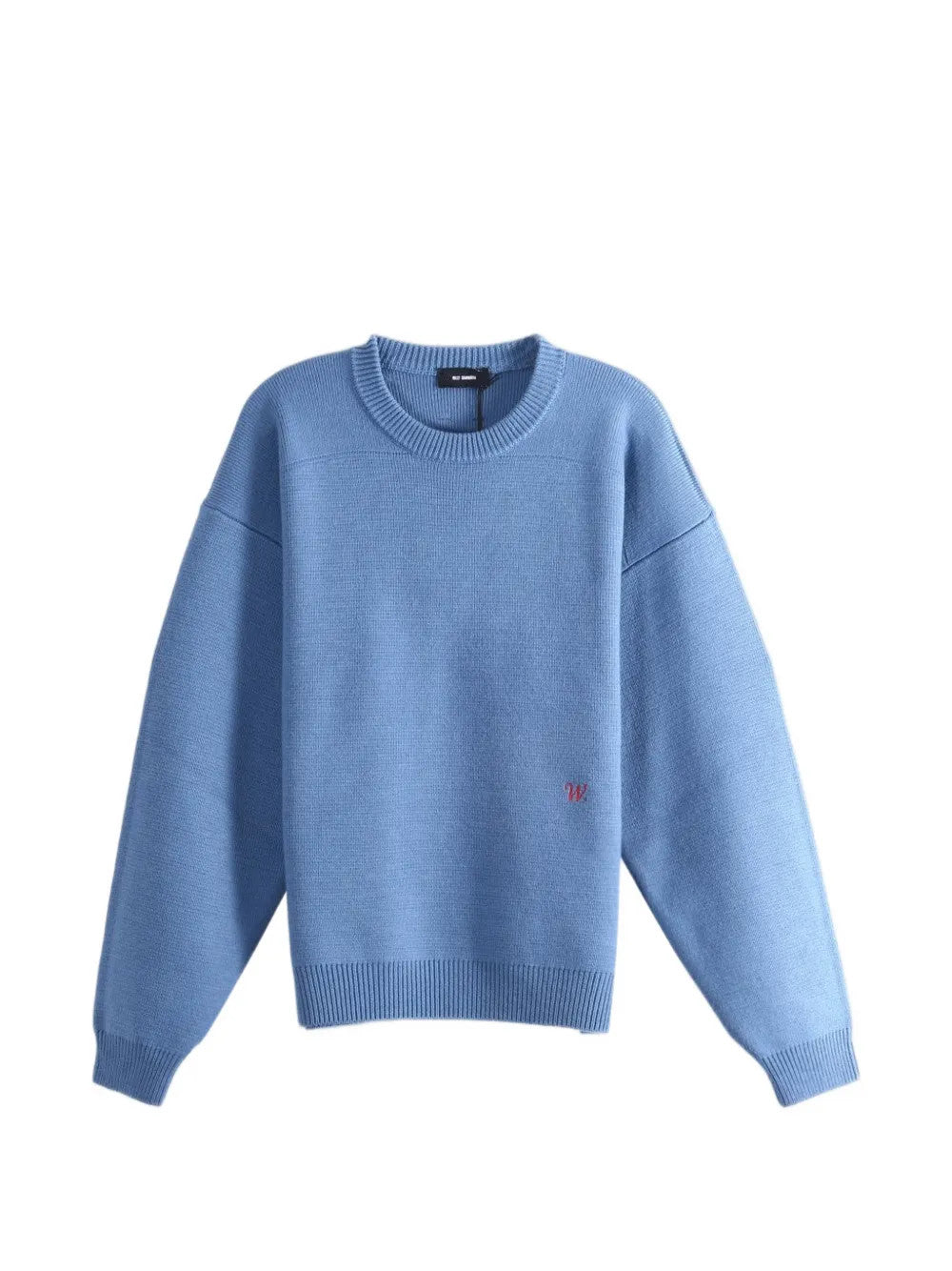 Blue knitwear, front view