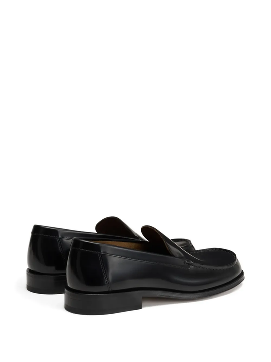 black loafers-mules,back view