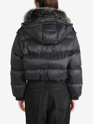 YVES SALOMON - Women Short Down Jacket With Fox Fur Collar