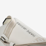 Close up of white bags, showing texture of the polyurethane fabric