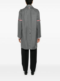 THOM BROWNE - Women Bal Collar Raincoat W/GG Armbands In 3 Layer Technical Wool Twill