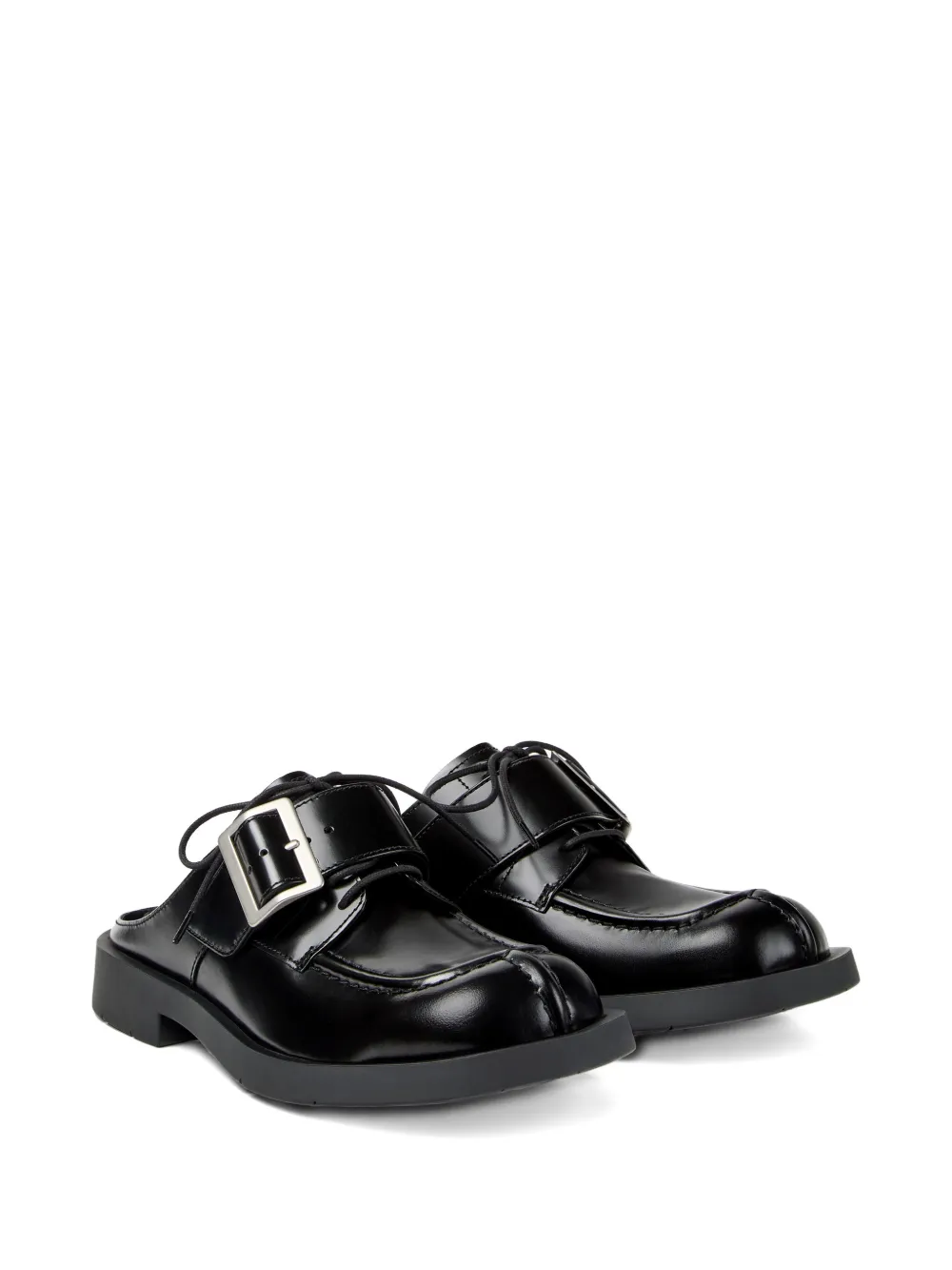 Black loafers-mules, side veiw